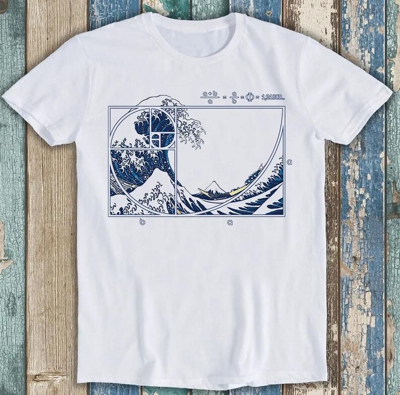 

The Great Wave Off Kanagawa Fibonacci Best Seller Funny Gift Tee T Shirt M2093 4XL