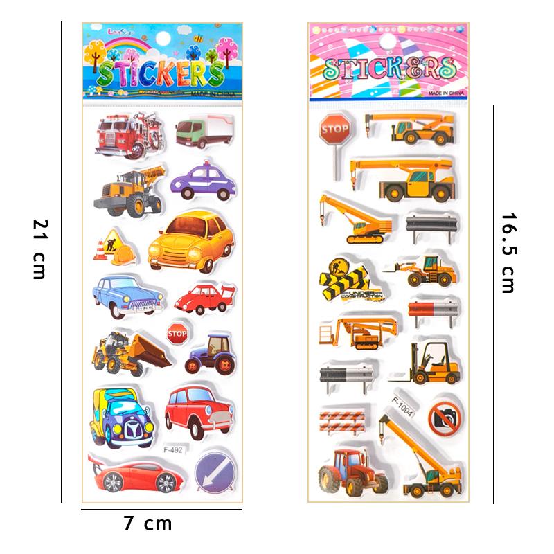 Vehicle Style 3D Puffy Sticker 5/10/15/20 Sheets Scrapbook Bubble Stickers Birthday Festival Gift Rewards Student Stationery ZYF