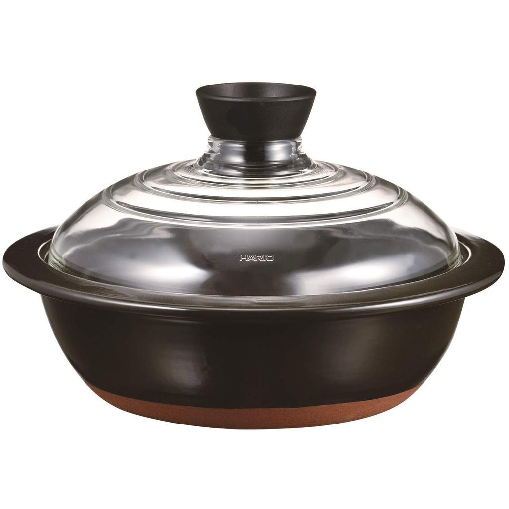 HARIO Glass Lid Earthenware Pot No. 8, 2000ml, GDN-225-B