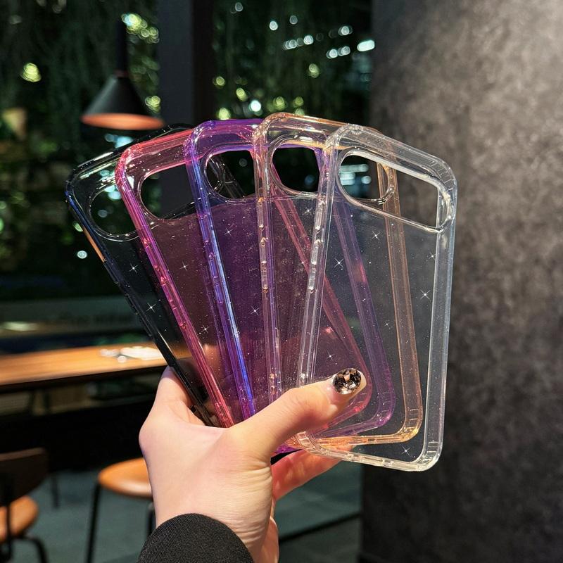 Glitter Clear Wireless Charge Magnetic Case For Google Pixel 9 Pro XL 8 Pro 8A TPU Soft Edge Shockproof Transparent PC Phone Cover