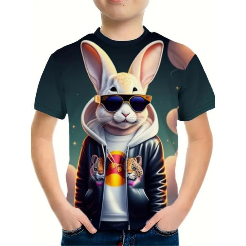 3d Print Retro Animal Top Tee Shirt Kids Boys Clothes Short Sleeve Casual Children's Clothing Fashion T Shirt For Boys