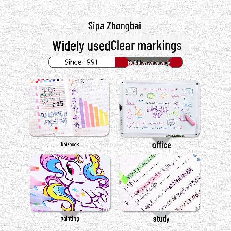 Surligneurs parfumés aux fruits de style coréen, 7 couleurs, pointe biseautée pour surligner et marquer pour étudiants