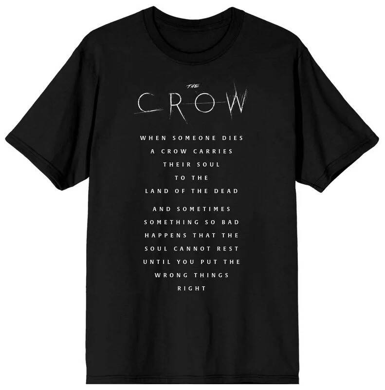 The Crow Classic Quote Tee, Movie T-Shirt with The Crow Logo & Soul Text Print, Film Fan Merch