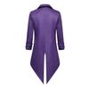 Men Tuxedo Gothic Style Slim Fit Tuxedo Jacket Lapel Long-Sleeved Suit Coat Retro Design Punk Mid-length Overcoat