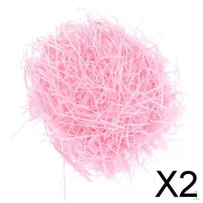 2x20g/Sac Papier Raffia Déchiqueté Remplissage Panier DIY Remplissage Cadeau Rose