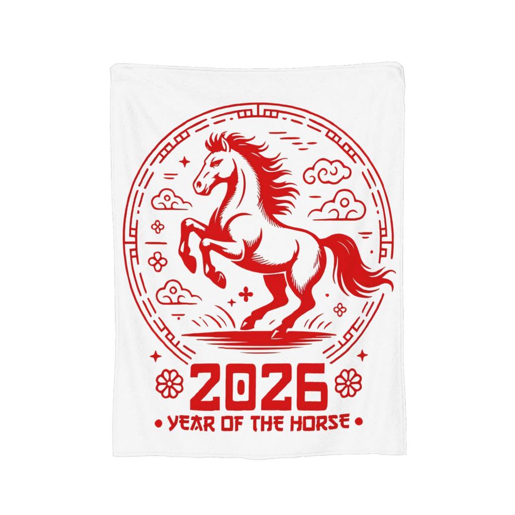 Chinese New Year Year of The Horse Flannel Blanket Awesome Throw Blanket for Sofa Bedding Lounge 200x150cm Quilt,