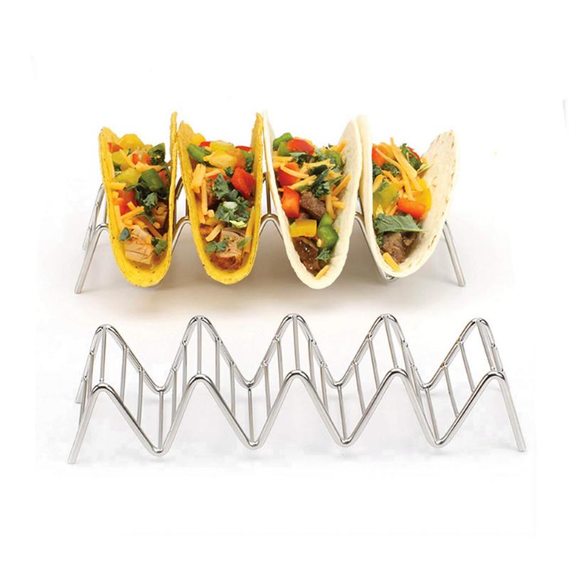 Taco Hållare Mexikansk Pizza Rullhylla Burrito Potatischips Ställ Skal Taco Ställ Rostfritt Stål Kreativ Bordsartikel Pannkaksställ