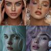 5/10pcs Shiny Freckle Stickers, Rainbow Heart-shaped Star-pattern Temporary Stickers for Makeup Decoration