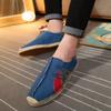 Sommar Linne Andningsbara Vardagliga Ballerinaskor Herr Espadriller Loafers Mode Herr Canvas Skor Fiskarsko Körskor