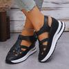 New Large Size Wedge Heel Sandals Women's Bag Head Hollowed Out Breathable Women's Large Size Muffin Thick Bottom Velcro Women