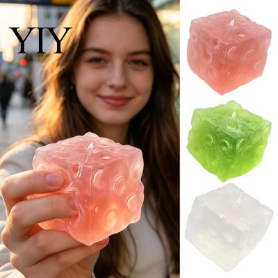 Angstlindernde Werkzeuge Riesiges Käse-Quetschspielzeug, Realistischer Slow-Rebound-Stresswürfel für Kinder Sensorikspielzeug Erwachsene, Weiches Fidget-Spielzeug Und Spaß beim Spielen
