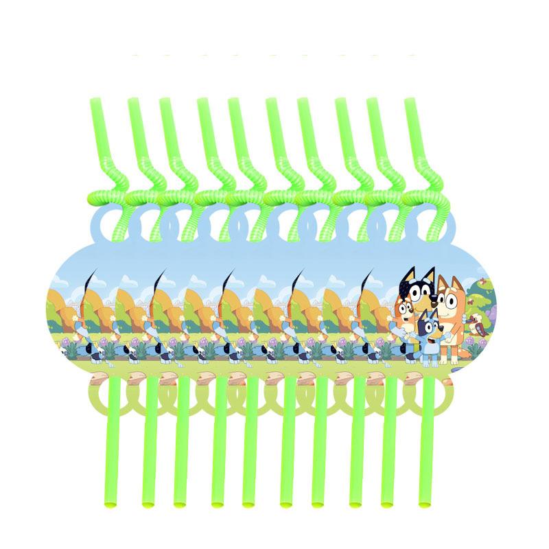 Bluey Birthday Party Supplies Disposable Tableware Set Cups Napkins Plates Hanging Swirls Banner For Boys Kids Party Decoration