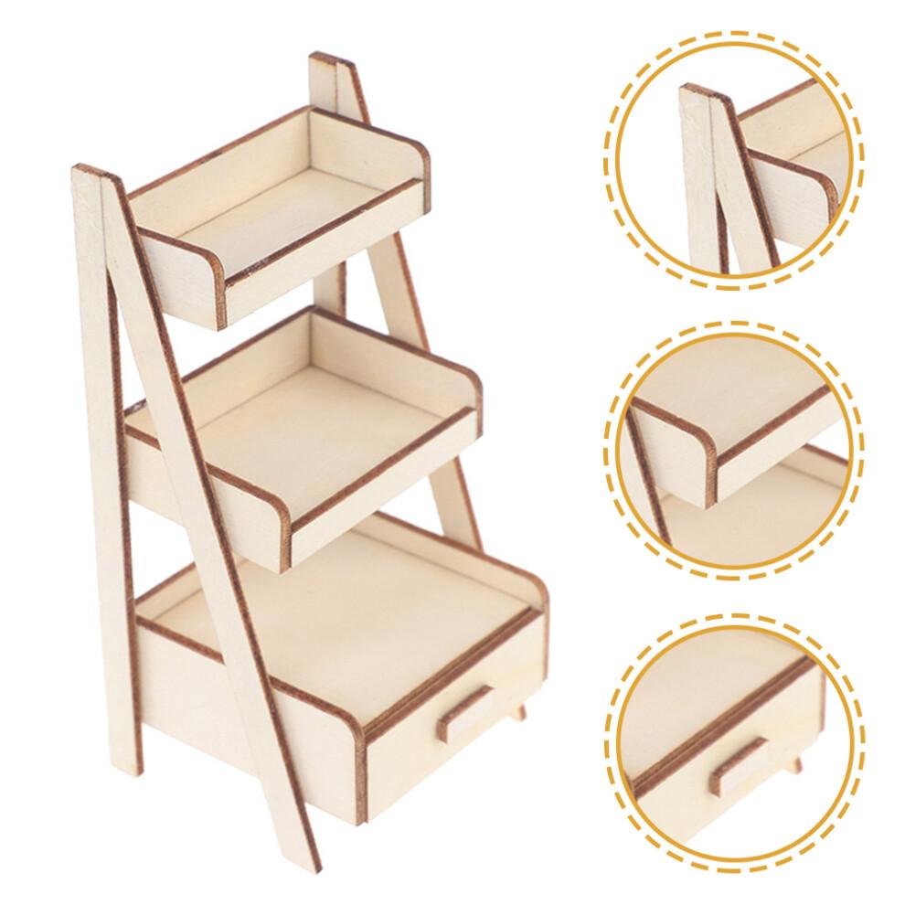 Mini Wooden Flower Stands for 1:12 Dollhouse, 2-Piece