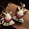 Genuine Leather Rabbit Leather Car Key Bag Pendant Handmade Charm Personalized Trendy Girl Gift Bag Accessories