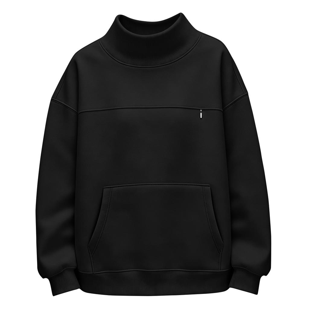 Women's Color Neck Loose Fit Long Sleeve Pullover Sweatshirt Top for Casual Everyday Wear