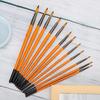 2 Sets Artist Brushes Black Tail Double Color Nylon Wool Watercolor Student Art Painting Tool