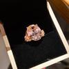 Geometric Zircon Oval Ring For Women With Copper Material Elegant Fashion Accessory