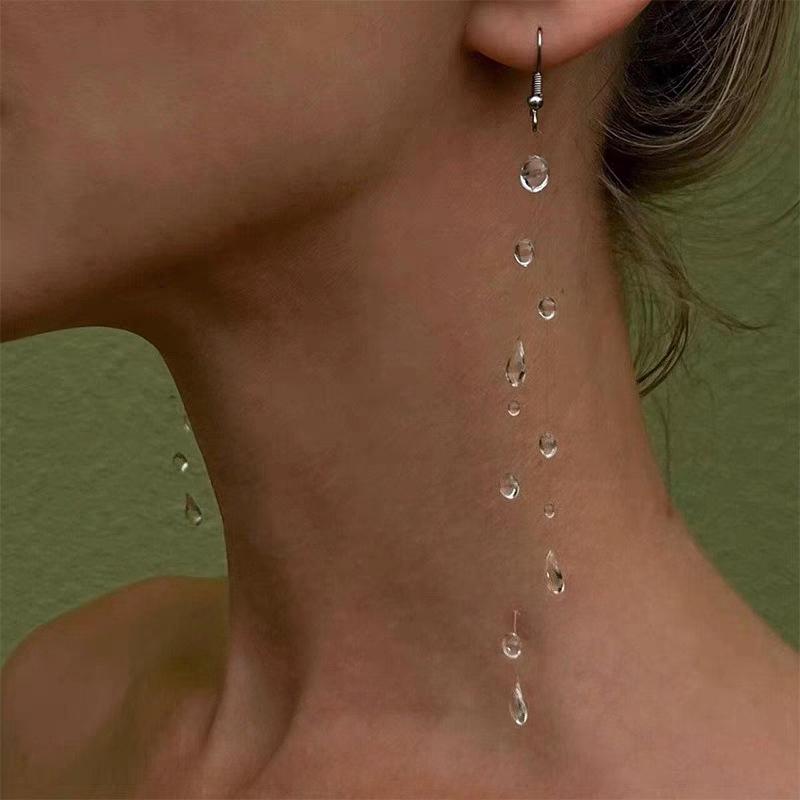 

Ожерелье Капля воды Прозрачные серьги Капля дождя Ювелирные аксессуары для женщин Минималистичные Ледяные Капли росы Элегантные Подарки для вечеринки