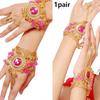 1pc/1pair Fashion Out Tribal Ring Bracelet Belly Dance Costumes Diamond Bracelet  For Girl Bead Show