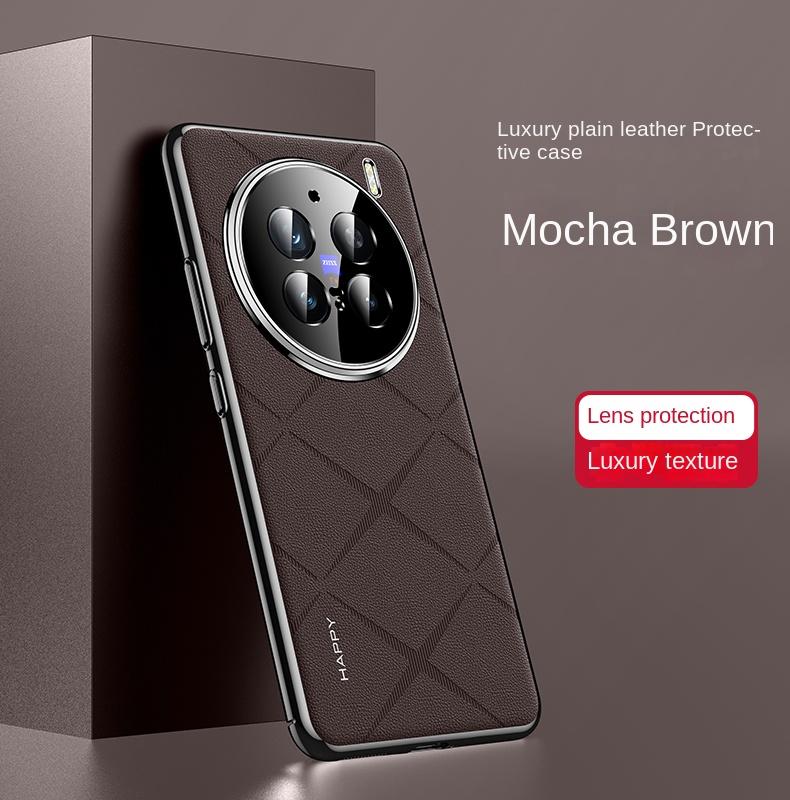For VIVO X200 Pro Case Luxury Vegan Leather Lens Protective Back Cover Case For VIVO X200Pro Mini X 200 Full Cover Phone Shell