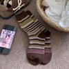 Women Autumn New Retro Color Stripes In The Tube Stack Socks
