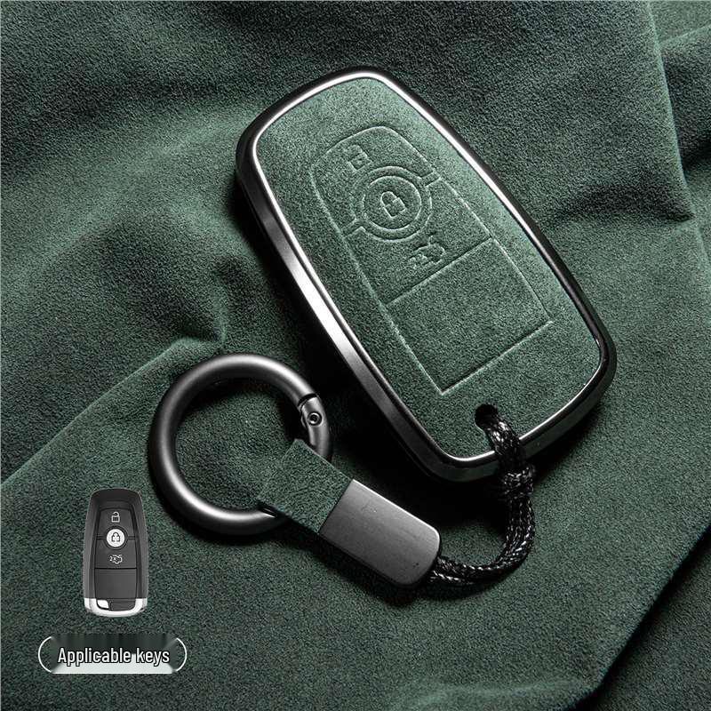 Luxury Suede Key Covers for Ford Explorer ST, Escape, Edge, 4WD, Mondeo, and EVOS