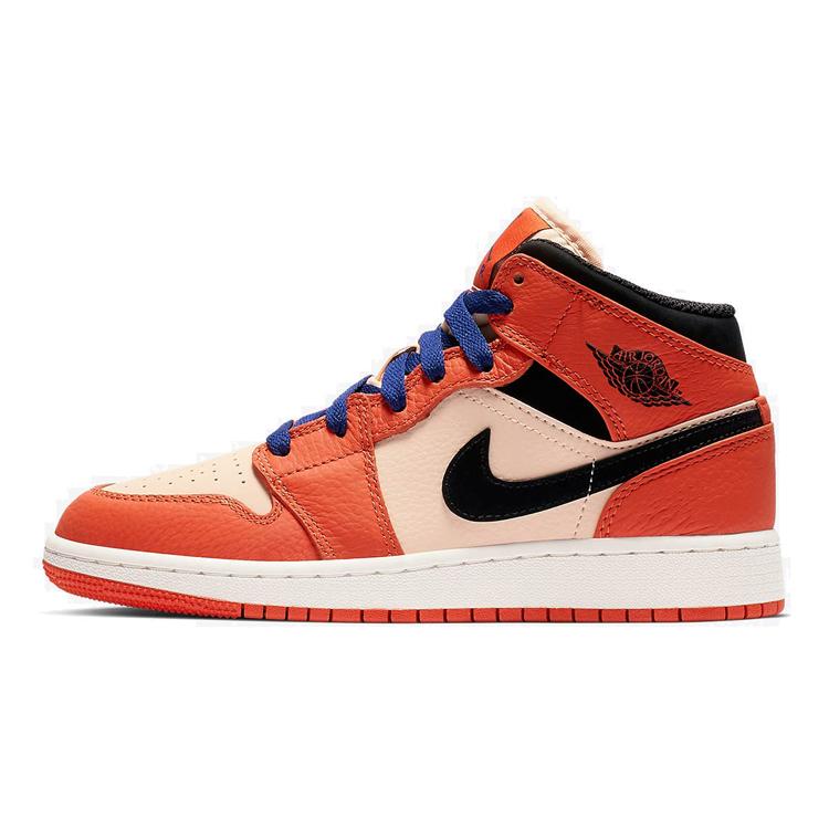 

New Jordan 1 Mid Team Orange Black GS BQ6931-800 35.5