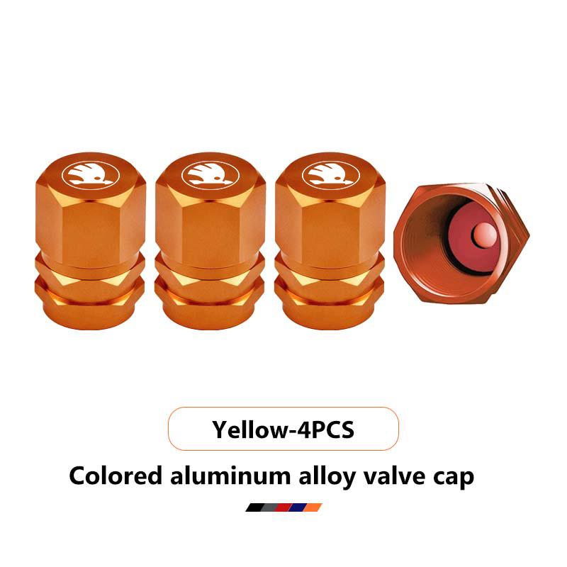 Car Wheel Tire Valve Caps Stem Case Dustproof Accessories For Skoda octavia a5 a4 mk1 2 fabia superb rapid mk3 yeti 2006 Stem Caps1
