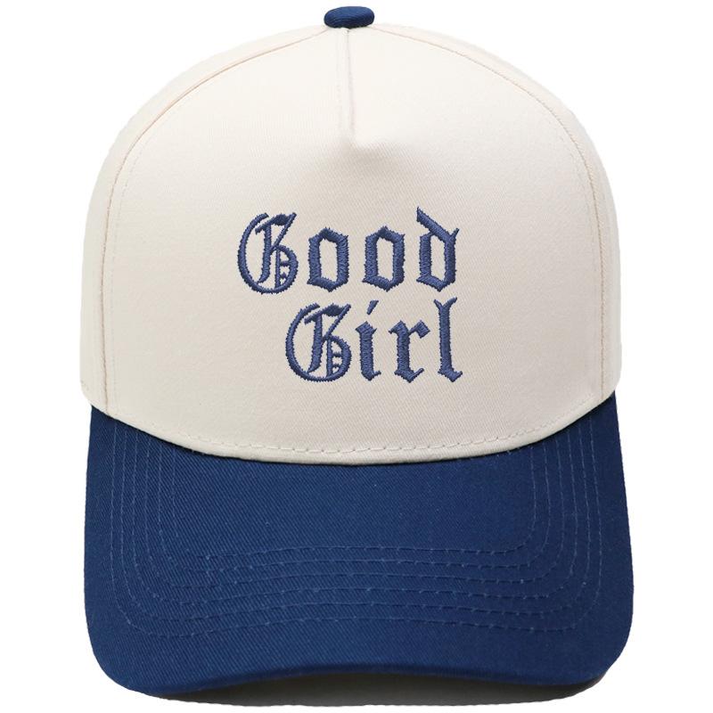 Good Girl Truck Driver Hat Embroidery Vintage Leopard Print Color Matching Baseball Cap European and American Men's Casual