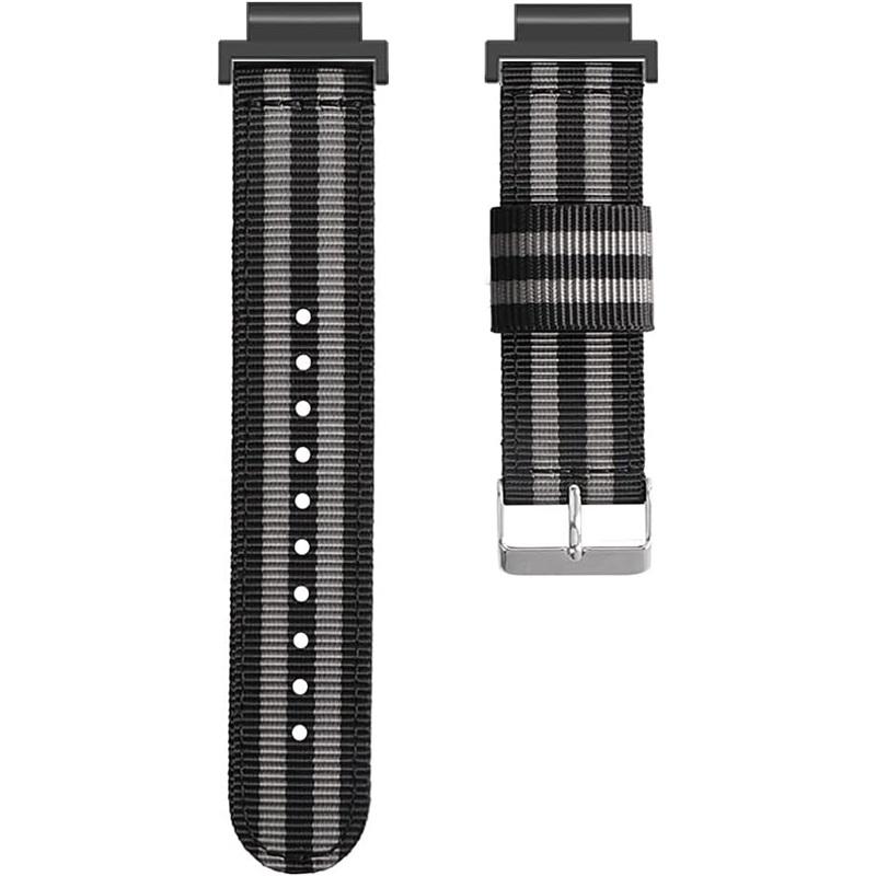 Nylon Strap for Garmin Forerunner 235 735 230 220 630 620 Stripe Stitching Color Watch Band for Approach S20 S6 Wriststrap Bracelet Metal Connectors
