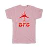 Gift T-Shirt : Ireland Belfast Airport BFS Travel Airline Pilot AIRPORT