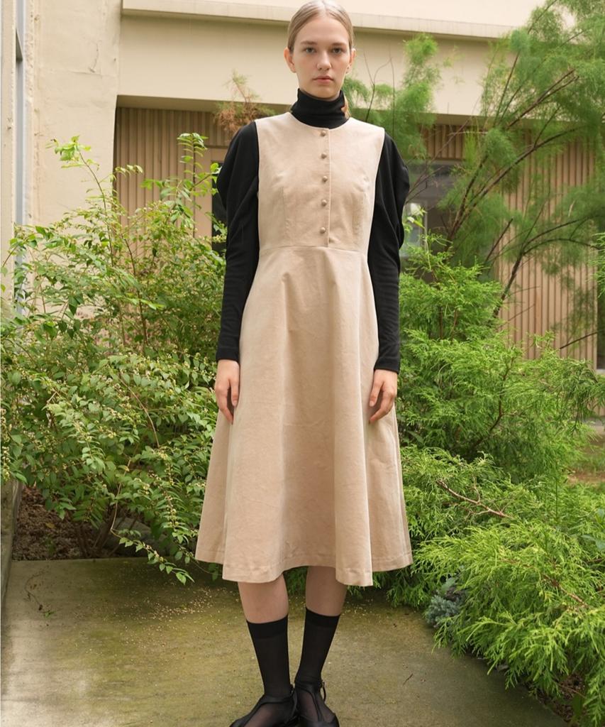 Paul And Alice Velvet Sleeveless Dress / 2Colors