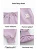 Girls' Autumn Rabbit Embroidery Sweatpants - Fashionable Casual Long Pants for Baby and Medium-sized Kids