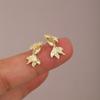Simple Personality Small Koi Stud Earrings, High-End Mini Metal Wind Goldfish Earrings