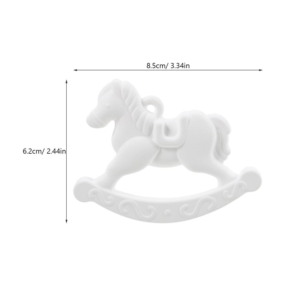 1Pcs Rocking Horse Cake Ornament White Baking Decoration Home Crafts Decorative Dessert Decor Cake Ornaments Horse Ornaments