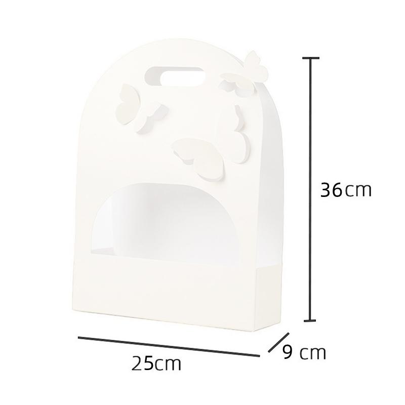 Portable Wedding Favour Boxes 3D Butterfly Carrier Bag Pink Floral Arrangement Gift Paper Package Flower Bouquet Packaging Bag