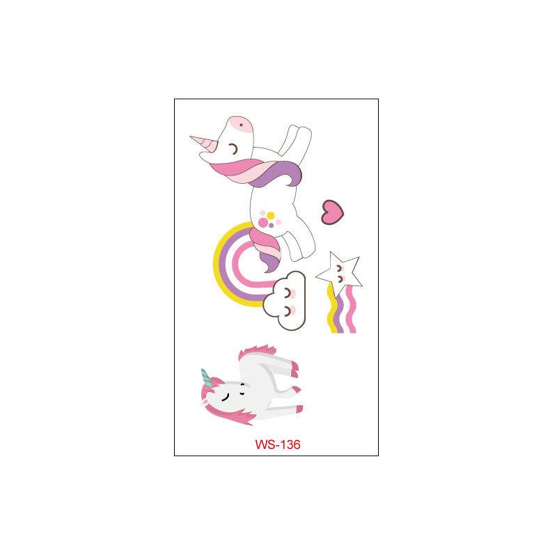 Cross Border Children's Cartoon Unicorn Tattoo Sticker Waterproof Long-lasting Fun Cute Sweat Resistant