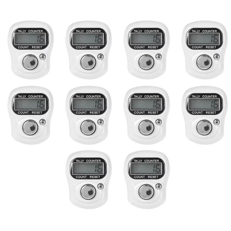 A84X-Kitchen Timer LED Finger Ring Counter Mini Quick Response Adjustable Circle LCD Display Counter белый