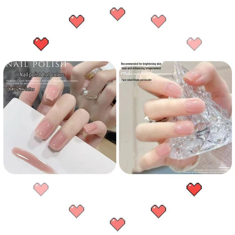 Peelable Odorless Water-based Nail Polish - Quick-drying, No-bake, Ice-clear Solid Nude Color for Students