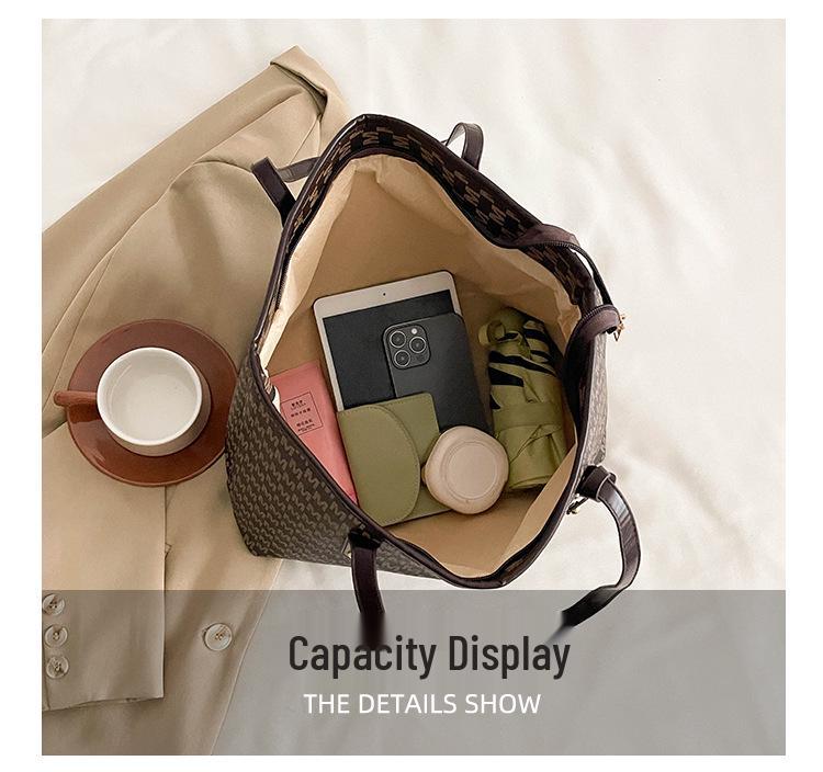 Damen 2025 Modische Tragetasche mit großem Fassungsvermögen, hochwertig, für Pendler, mit Buchstaben-Design.