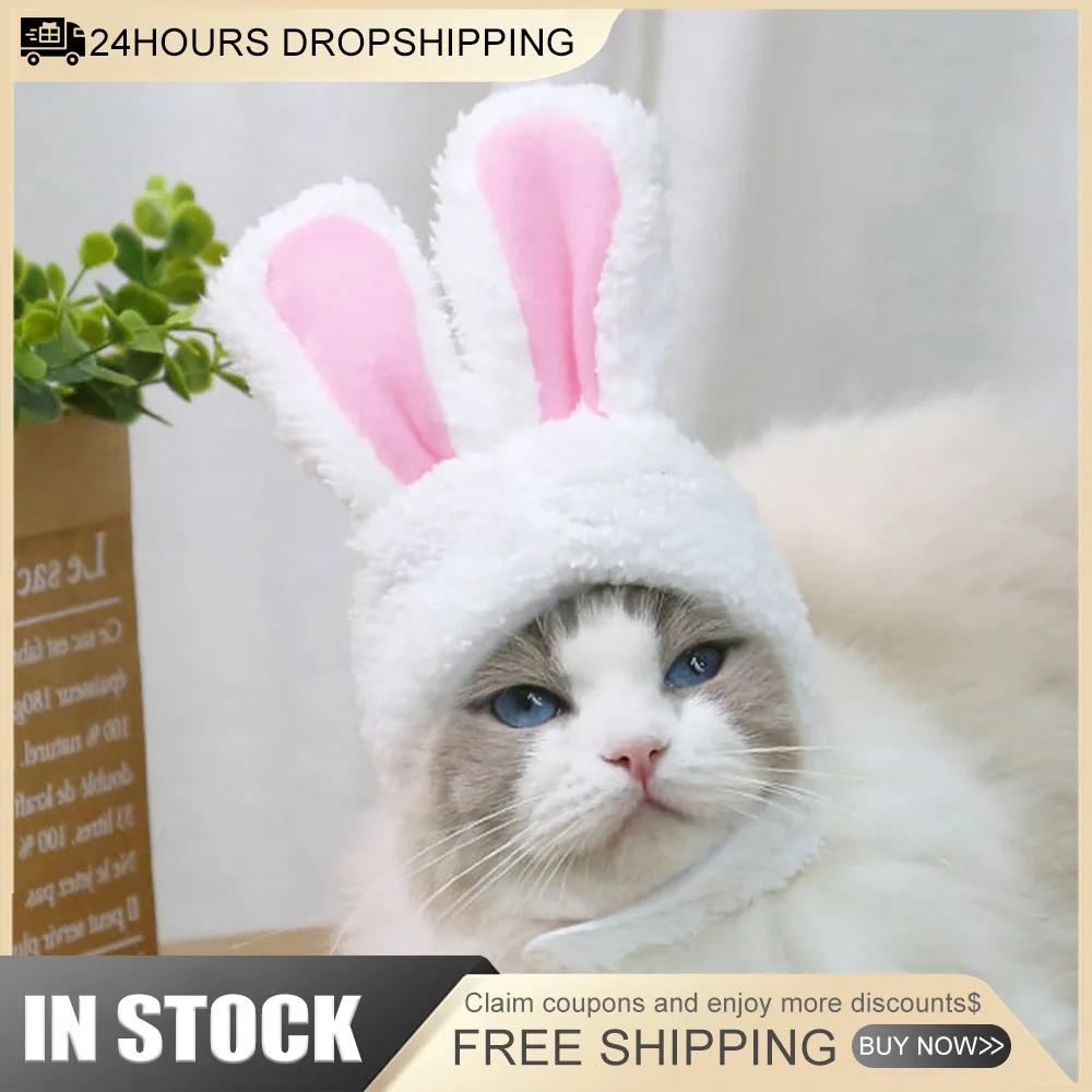 Cat Headgear Cute Pet Dog Cat Caps Rabbit Ears Hats For Cats Kids Bunny Cosplay Props Bunny Ears Pet Headdress Cat Accessories