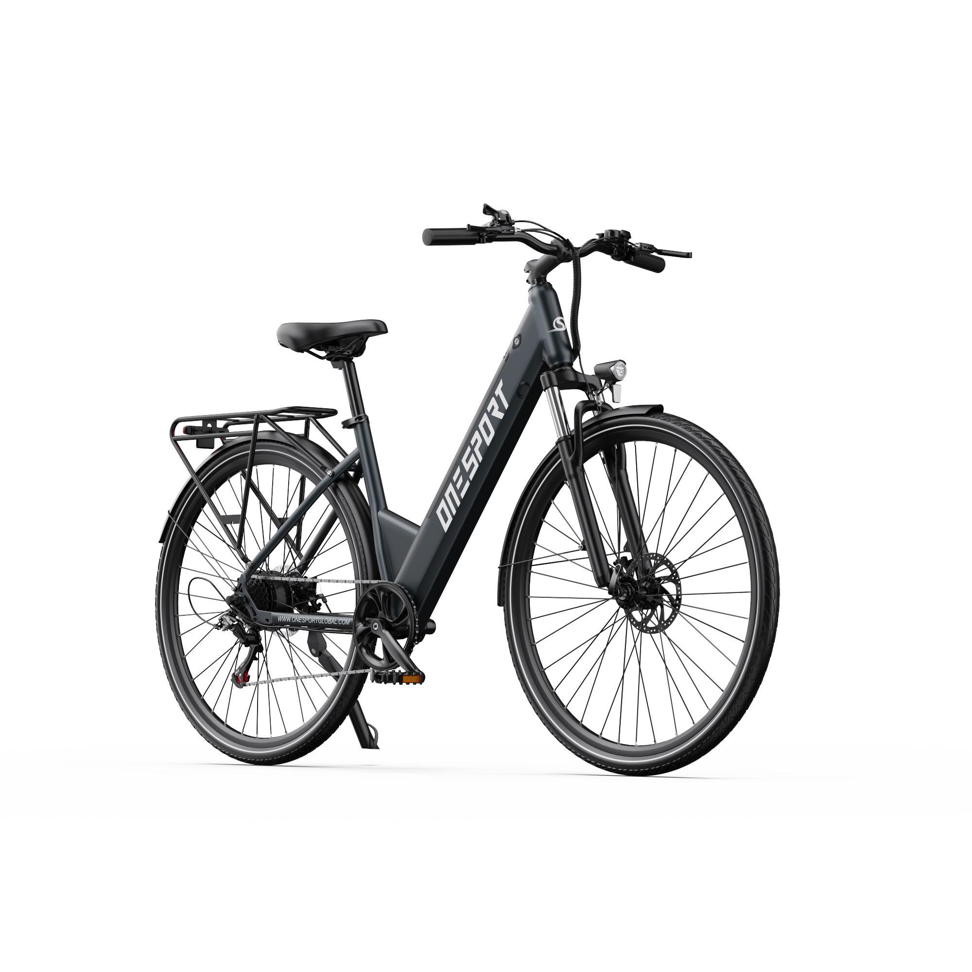 ONESPORT OT12 Pro Elektrofahrrad für Erwachsene, 36V 13Ah Akku grau