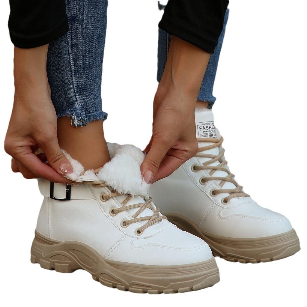 Martin boots women's new large-size versatile cotton shoes piled and thickened warm women's shoes winter snow short boots