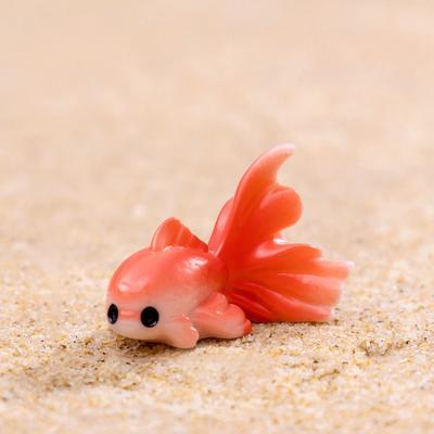 Cute Decorative Gold Fish Micro Landscape Cartoon Resin Mini Colorful Fish Simulation Gold Fish Figurine Fish Tank