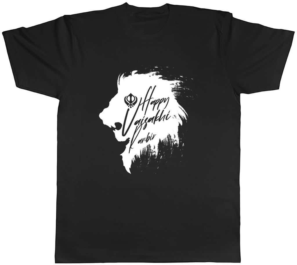 Personalised Happy Vaisakhi Unisexs TShirt Lion Head Khalsa Punjab Unisex Tee Gift