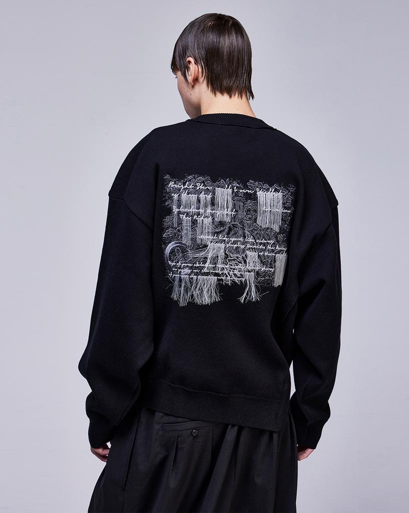 Songjio Collection Mirrored Youth Embroidered Knit Black Sh2Kt700Bk