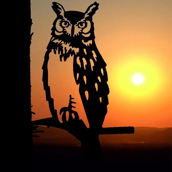 Yousheng Vlajka Orla Stromová Kůl Kovová Silueta Zvířete Dekorace Zahradní Dekorace Zvířecí Znamení s Kůlem pro Zahradní Strom Plotový Sloupek Venkovní Dekorace