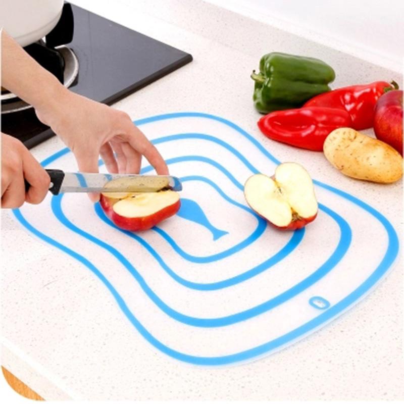 4Pcs Kitchen Non-Slip Plastic Cutting Boards Cut Chopping Board Non-Slip Plastic Transparent Colorful Frosted 4Pcs For Kitchen