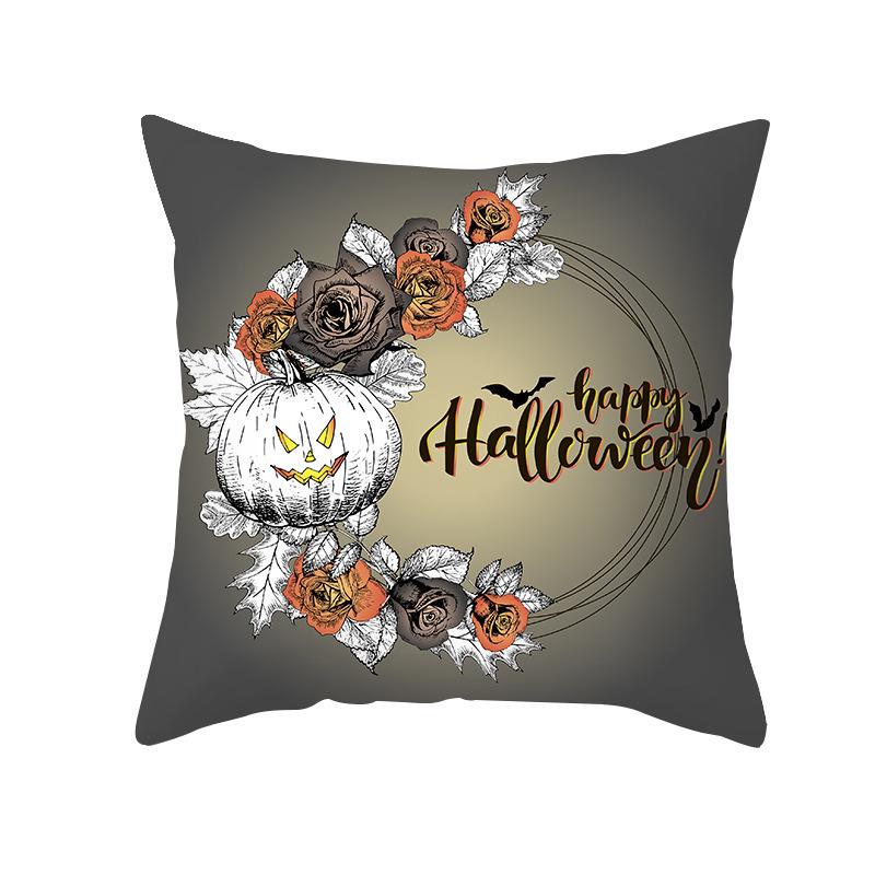 New Nordic Halloween Throw Pillow Cover Black Letter Print Sofa Cushion Cover Cushion Cover Home