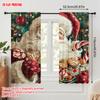 2pcs,2D Plane Printing Popular Curtains Vibrant Santa Claus Durable Polyester (without Rod) Versatile All Ldeal for Living Room,